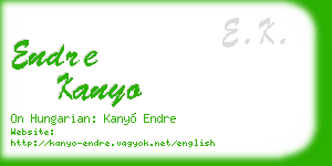 endre kanyo business card